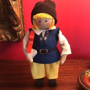 Vintage Butticki of Sweden Handmade Holding Red DalaHorse Toy